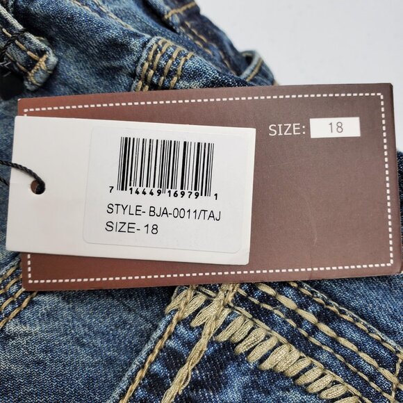 Cowboy Legend Jeans Womens Size 18 Blue Straight Leg Embroidered Pockets Western - Picture 11 of 15